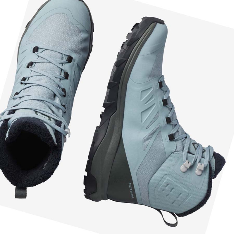 Botas de Invierno Salomon OUTBLAST THINSULATE™ CLIMASALOMON™ WATERPROOF Mujer Azules | KIXSPEU-62