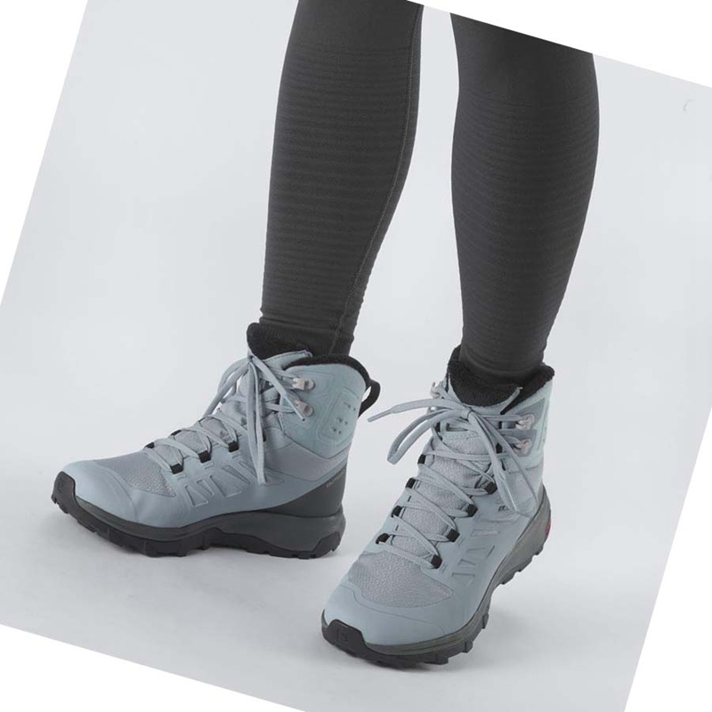 Botas de Invierno Salomon OUTBLAST THINSULATE™ CLIMASALOMON™ WATERPROOF Mujer Azules | KIXSPEU-62