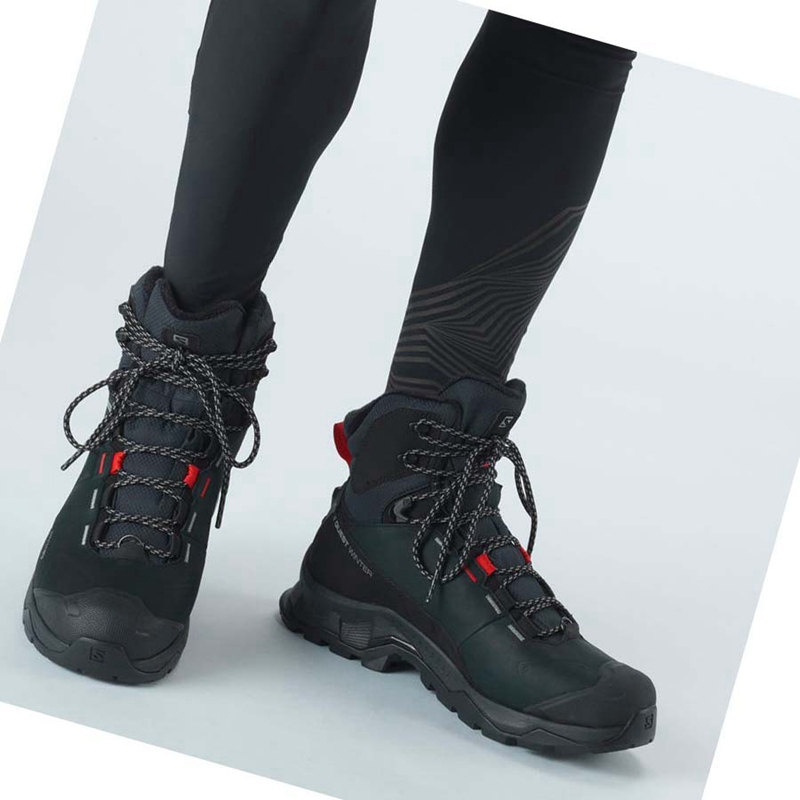 Botas de Invierno Salomon QUEST WINTER THINSULATE™ CLIMASALOMON™ WATERPROOF Hombre Negras | HBDNLZO-84