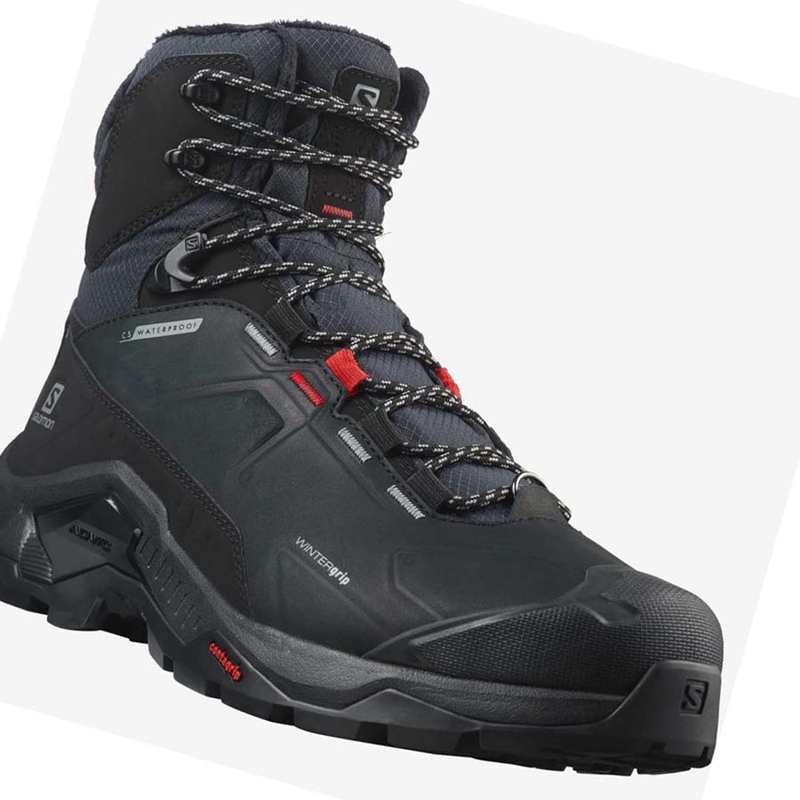 Botas de Invierno Salomon QUEST WINTER THINSULATE™ CLIMASALOMON™ WATERPROOF Hombre Negras | HBDNLZO-84