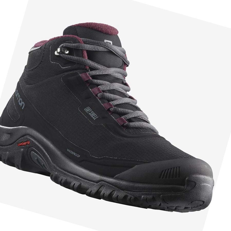 Botas de Invierno Salomon SHELTER CLIMASALOMON™ WATERPROOF Mujer Negras | ZUNEYLC-31