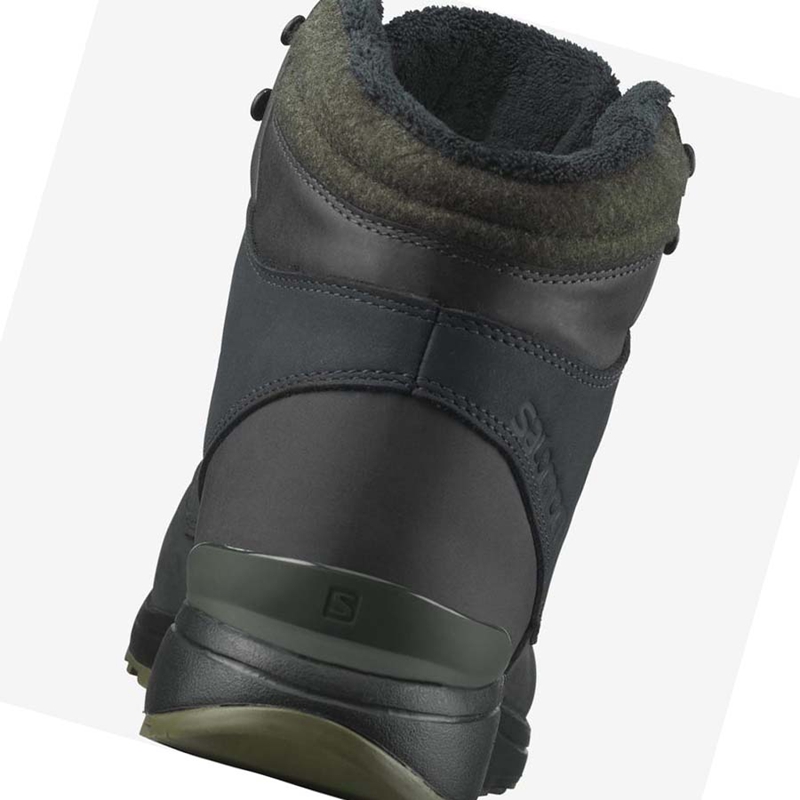 Botas de Invierno Salomon UTILITY WINTER CLIMASALOMON™ WATERPROOF Hombre Negras Verde | YKGVPQJ-84