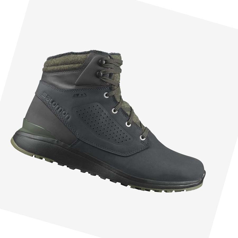 Botas de Invierno Salomon UTILITY WINTER CLIMASALOMON™ WATERPROOF Hombre Negras Verde | YKGVPQJ-84