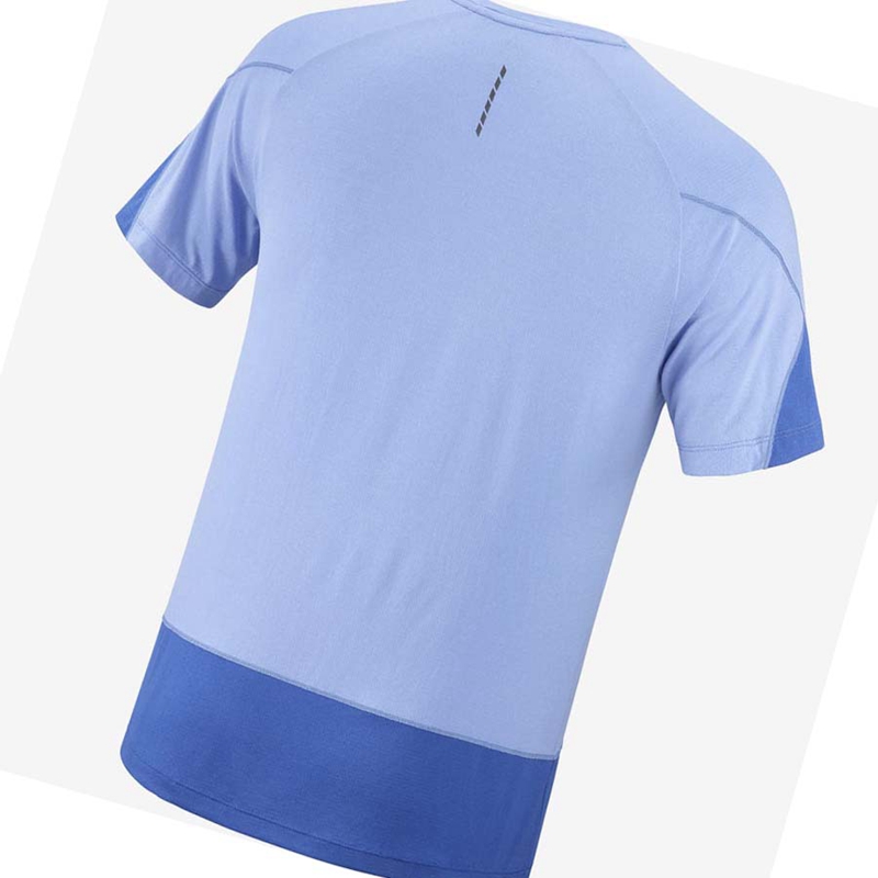 Camiseta Salomon CROSS RUN GRAPHIC Hombre Azules | XJUTVIF-63