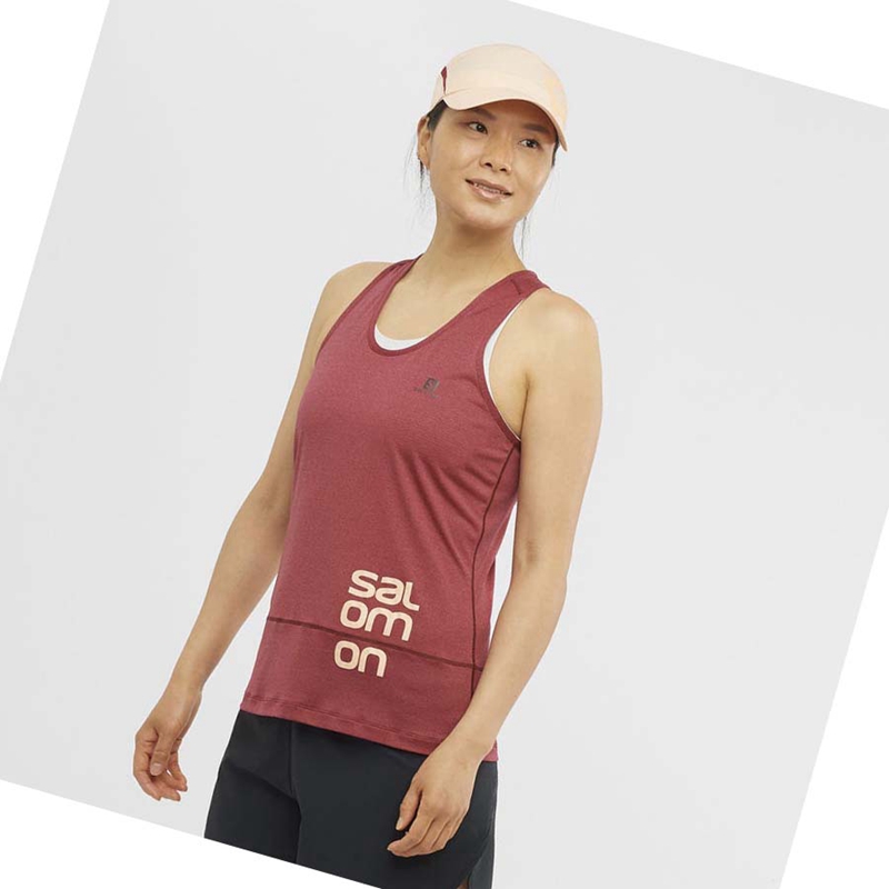 Camiseta Salomon CROSS RUN GRAPHIC Mujer Rojas | DMFVUTN-47