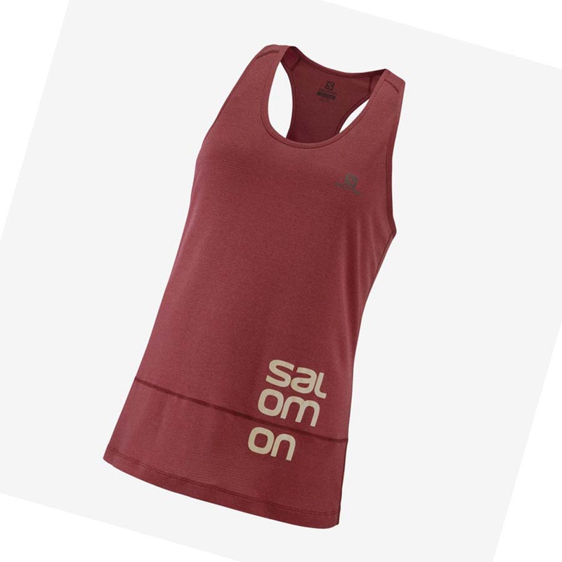 Camiseta Salomon CROSS RUN GRAPHIC Mujer Rojas | DMFVUTN-47