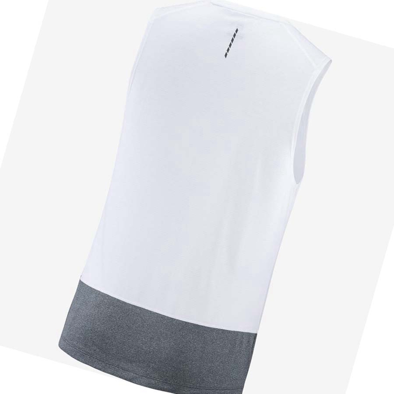 Camiseta Salomon CROSS RUN Hombre Blancas | KRIPLAT-68