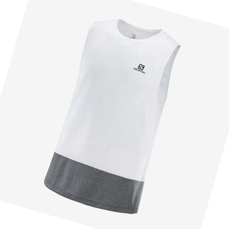 Camiseta Salomon CROSS RUN Hombre Blancas | KRIPLAT-68