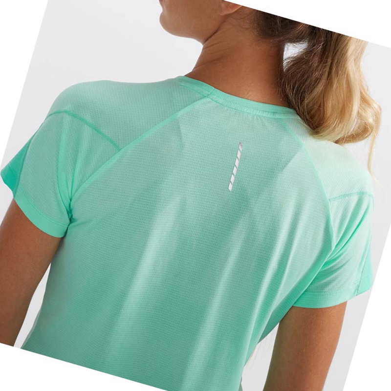 Camiseta Salomon CROSS RUN Mujer Verde | QPRAHIB-20