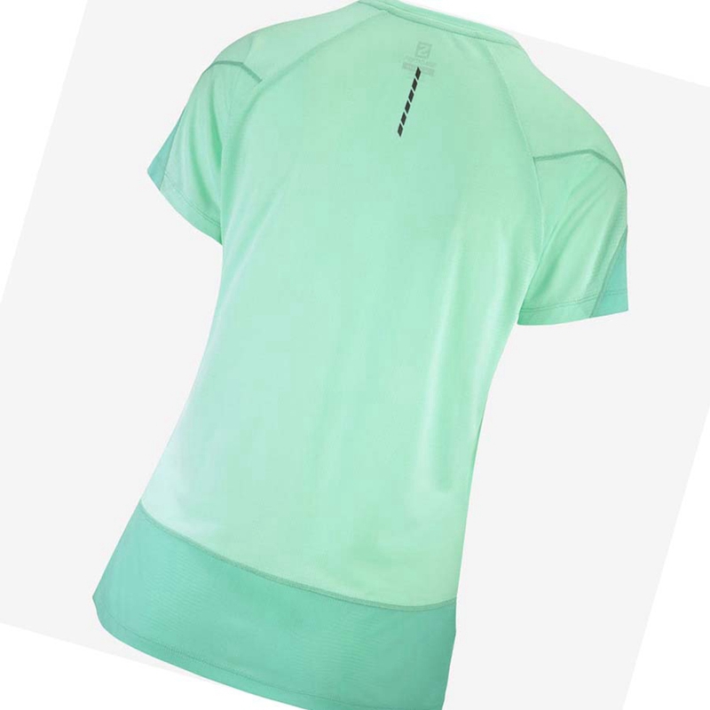 Camiseta Salomon CROSS RUN Mujer Verde | QPRAHIB-20