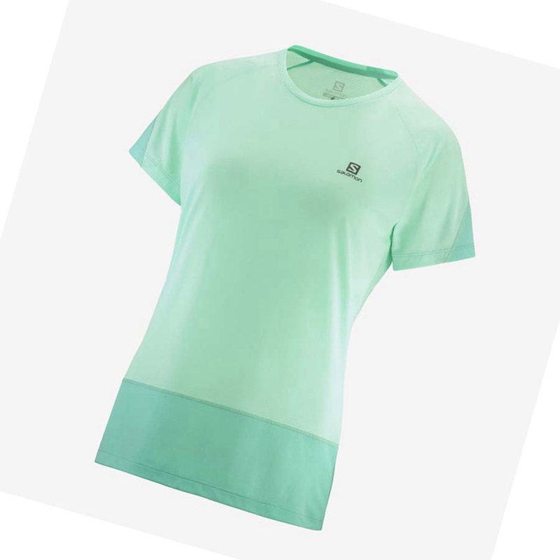 Camiseta Salomon CROSS RUN Mujer Verde | QPRAHIB-20