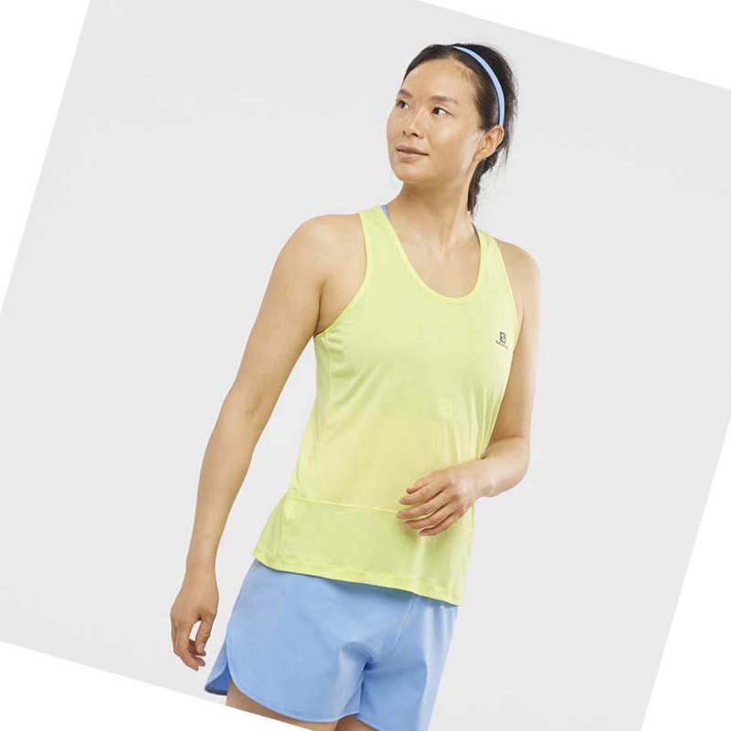 Camiseta Salomon CROSS RUN Mujer Verde | UNKDVMW-19