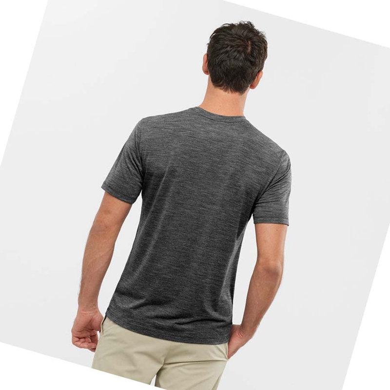 Camiseta Salomon OUTLIFE MERINO BLEND Hombre Negras | RLXESNJ-36