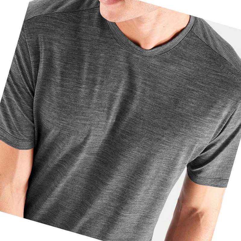 Camiseta Salomon OUTLIFE MERINO BLEND Hombre Negras | RLXESNJ-36