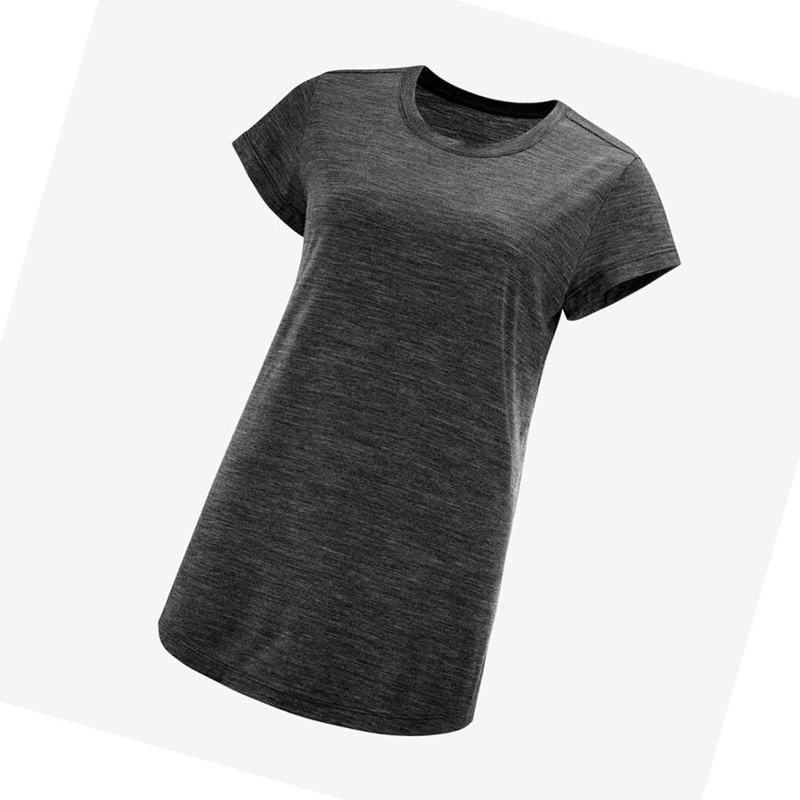 Camiseta Salomon OUTLIFE MERINO BLEND Mujer Negras | VDNMFBP-96