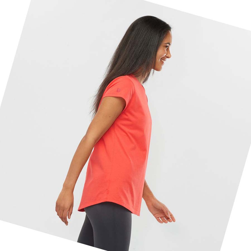 Camiseta Salomon OUTLIFE SCOOP HEM TEE W Mujer Naranjas | DWMTBRG-67