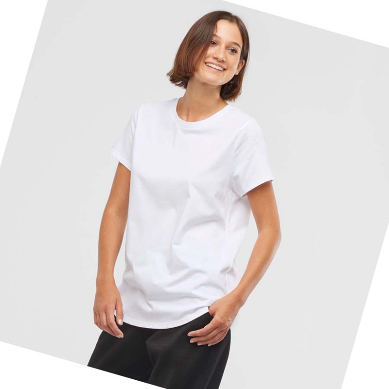 Camiseta Salomon OUTLIFE SCOOP HEM TEE W Mujer Blancas | XDJSHCV-96