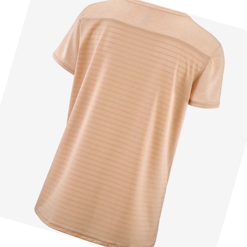 Camiseta Salomon OUTLINE SUMMER Mujer Beige | JATMXRW-73