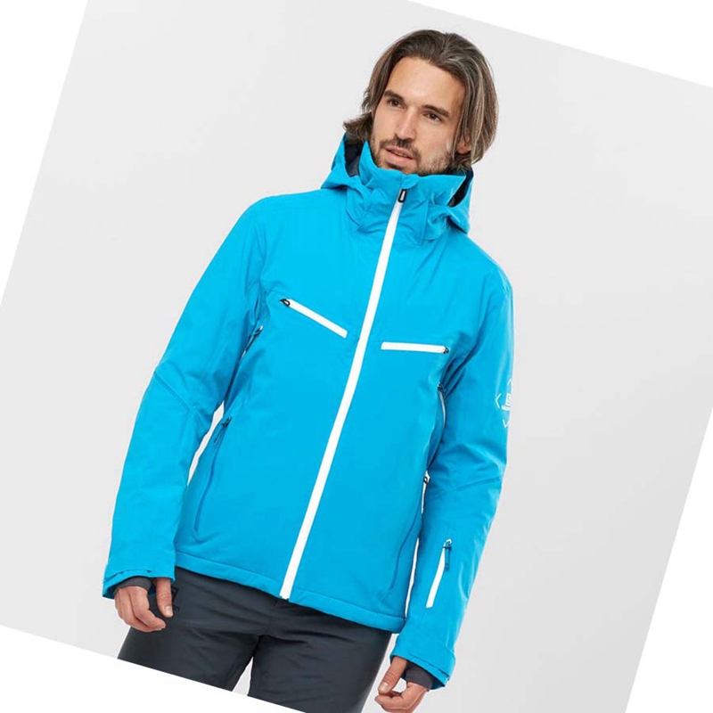 Chaquetas De Esquí Salomon BRILLIANT Hombre Azules | EXNZKAC-98