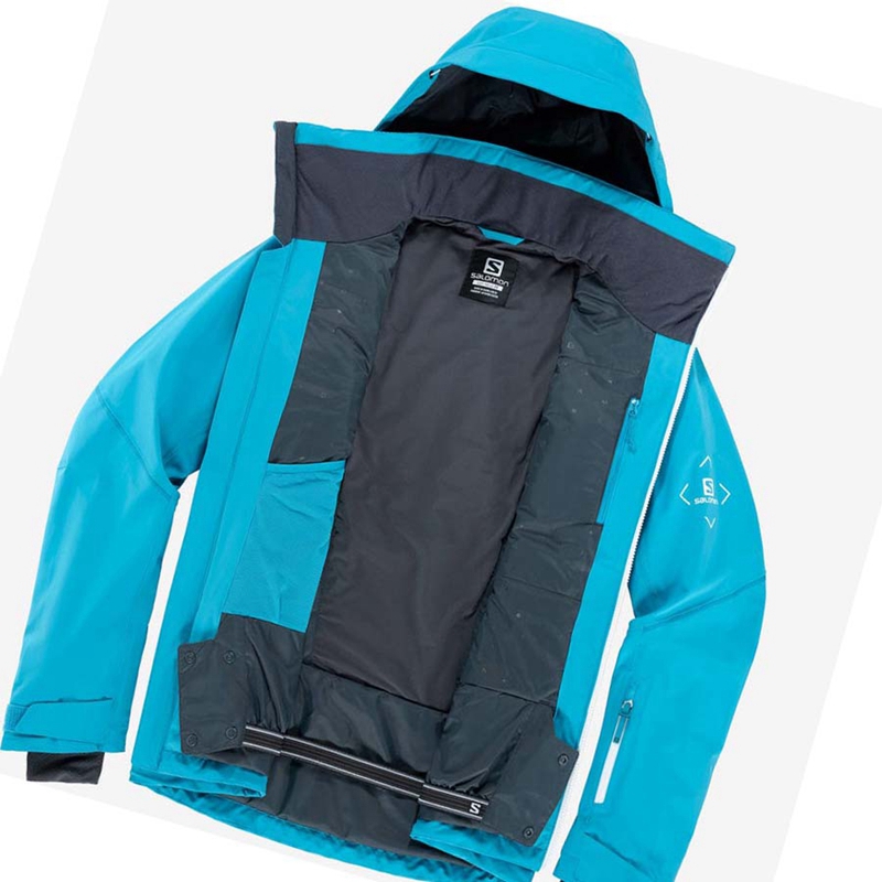 Chaquetas De Esquí Salomon BRILLIANT Hombre Azules | EXNZKAC-98