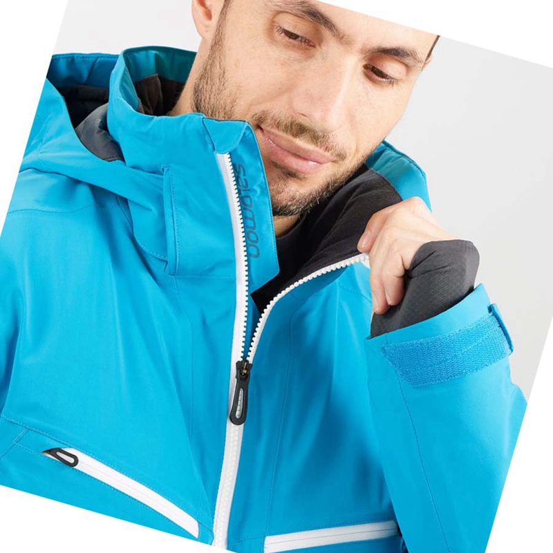 Chaquetas De Esquí Salomon BRILLIANT Hombre Azules | EXNZKAC-98