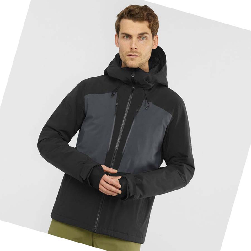 Chaquetas De Esquí Salomon HIGHLAND Ski Hombre Negras | LSWEBOX-42