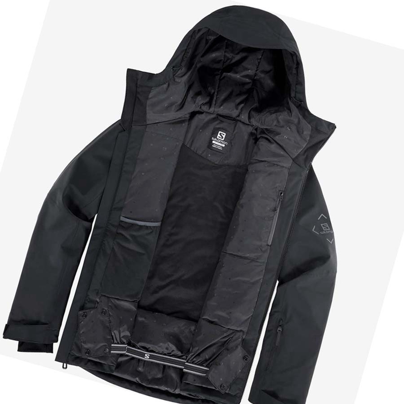 Chaquetas De Esquí Salomon HIGHLAND Ski Hombre Negras | LSWEBOX-42