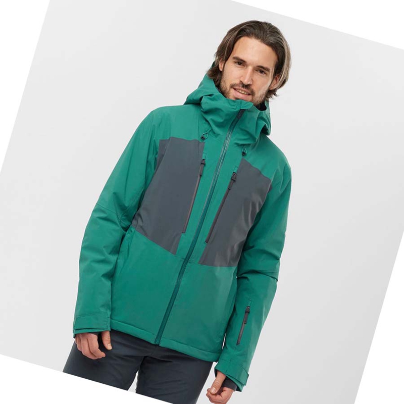 Chaquetas De Esquí Salomon HIGHLAND Ski Hombre Verde | RTMPIAY-08