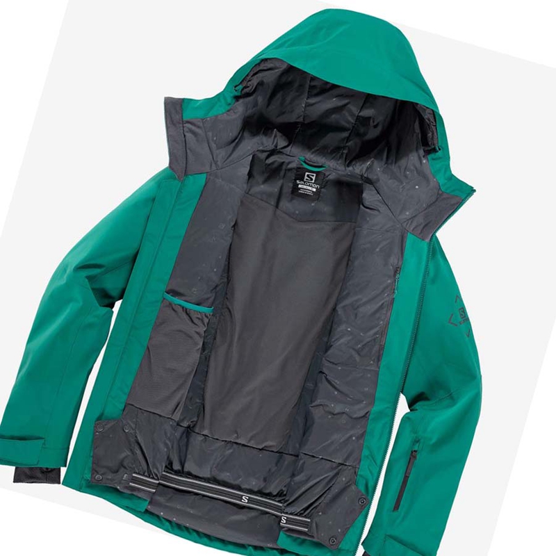 Chaquetas De Esquí Salomon HIGHLAND Ski Hombre Verde | RTMPIAY-08