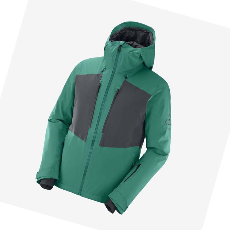 Chaquetas De Esquí Salomon HIGHLAND Ski Hombre Verde | RTMPIAY-08