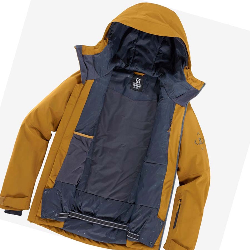 Chaquetas De Esquí Salomon HIGHLAND Ski Hombre Amarillo | XMZRVFN-24