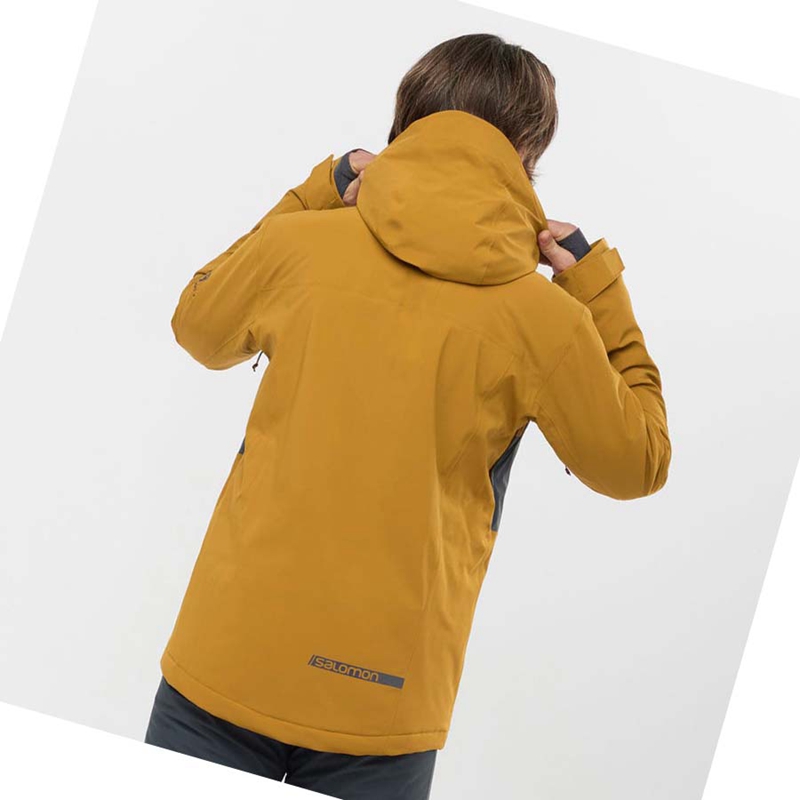 Chaquetas De Esquí Salomon HIGHLAND Ski Hombre Amarillo | XMZRVFN-24