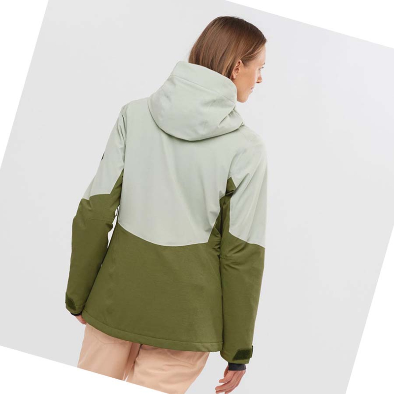 Chaquetas De Esquí Salomon PROOF LIGHT Mujer Verde Oliva | TPBXEOH-09