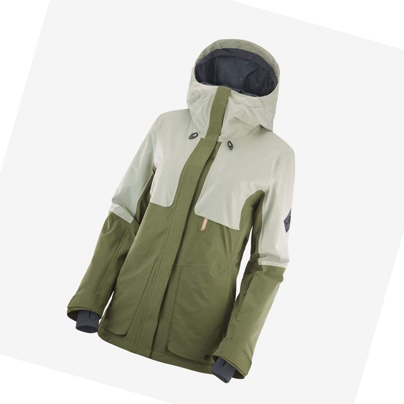 Chaquetas De Esquí Salomon PROOF LIGHT Mujer Verde Oliva | TPBXEOH-09