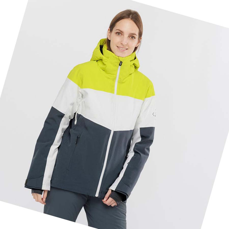 Chaquetas De Esquí Salomon SLALOM Mujer Verde | DVPCZHB-78