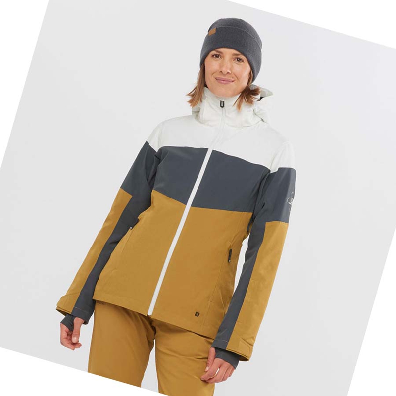 Chaquetas De Esquí Salomon SLALOM Mujer Marrones | FNZMEJY-97