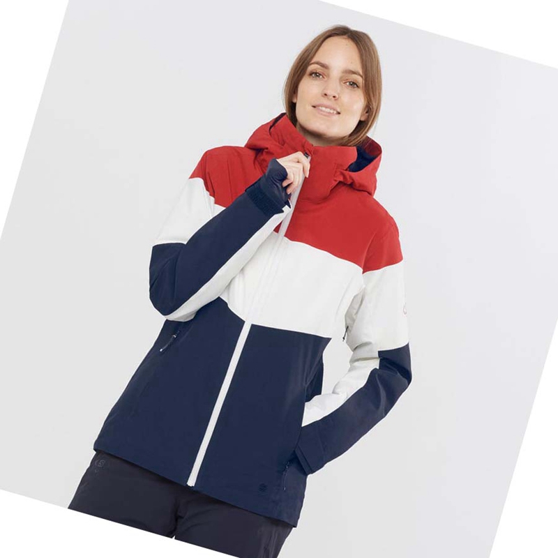 Chaquetas De Esquí Salomon SLALOM Mujer Blancas | LJKBXAD-60