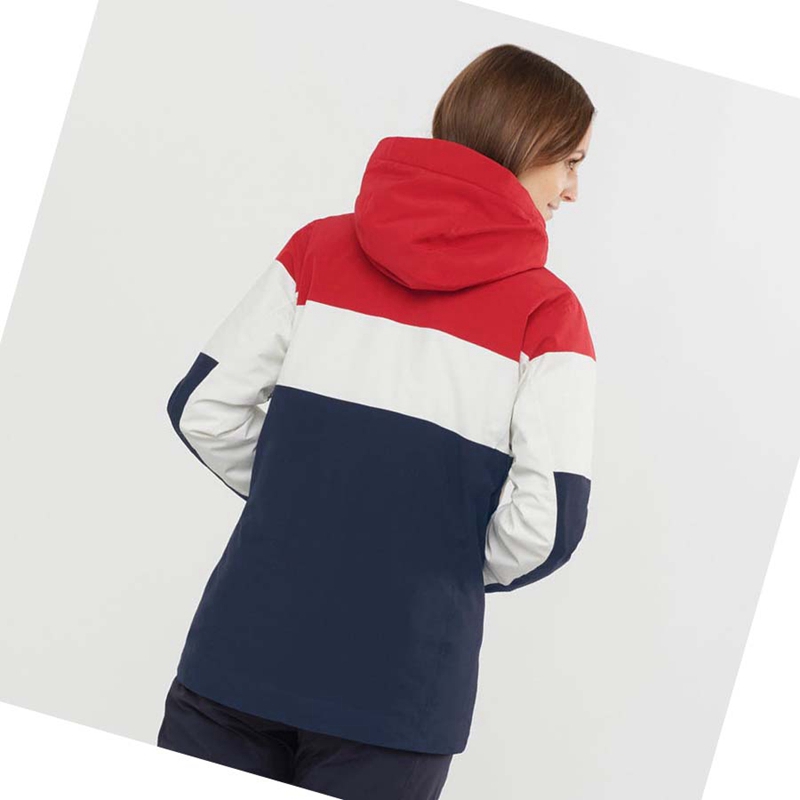 Chaquetas De Esquí Salomon SLALOM Mujer Blancas | LJKBXAD-60