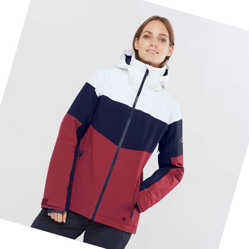 Chaquetas De Esquí Salomon SLALOM Mujer Rojas | TLYSUKF-86