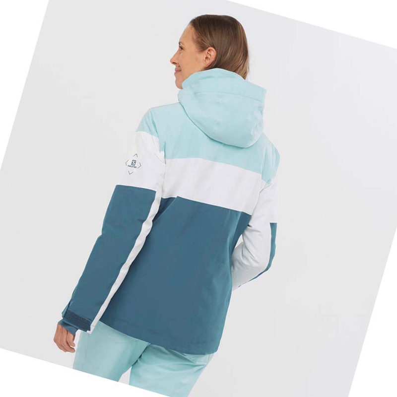 Chaquetas De Esquí Salomon SLALOM Mujer Azules | XEOKQDL-38