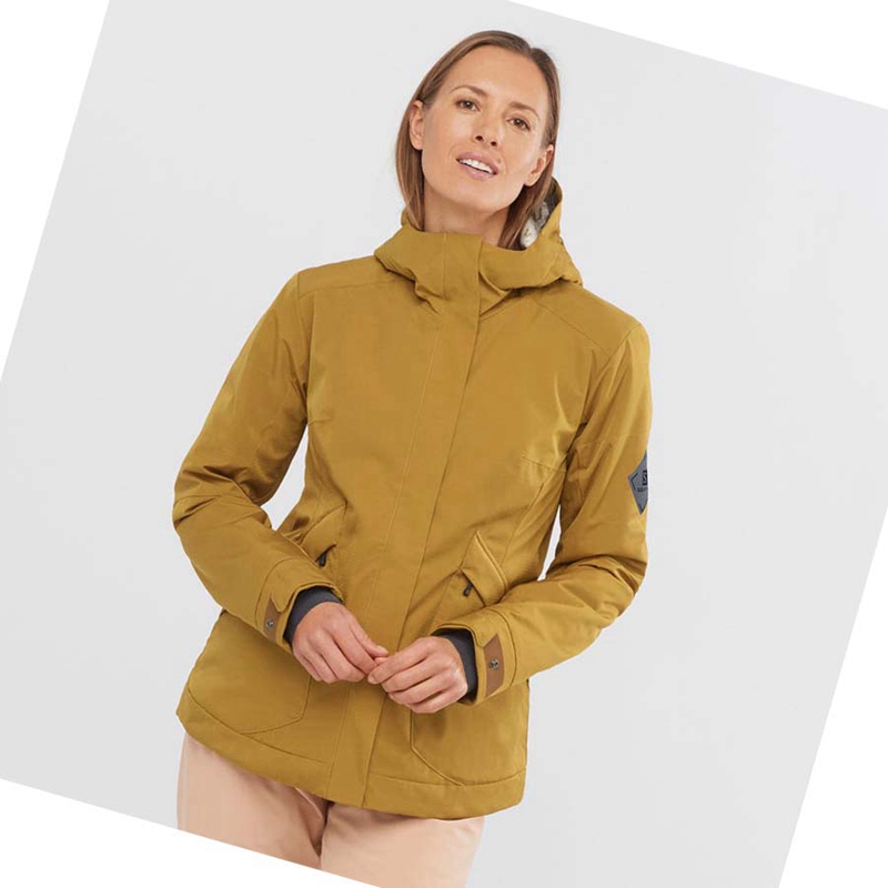 Chaquetas De Esquí Salomon SNOW REBEL Mujer Amarillo | LKRUFCO-40