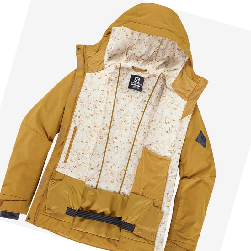 Chaquetas De Esquí Salomon SNOW REBEL Mujer Amarillo | LKRUFCO-40