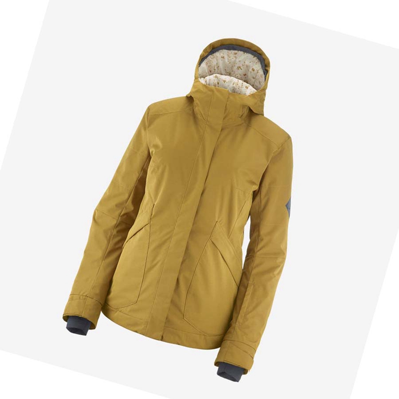 Chaquetas De Esquí Salomon SNOW REBEL Mujer Amarillo | LKRUFCO-40