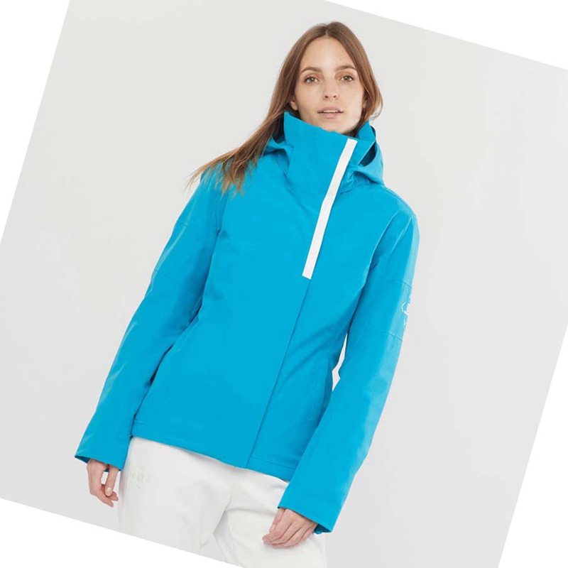 Chaquetas De Esquí Salomon SPEED Mujer Azules | FCSGAYE-60