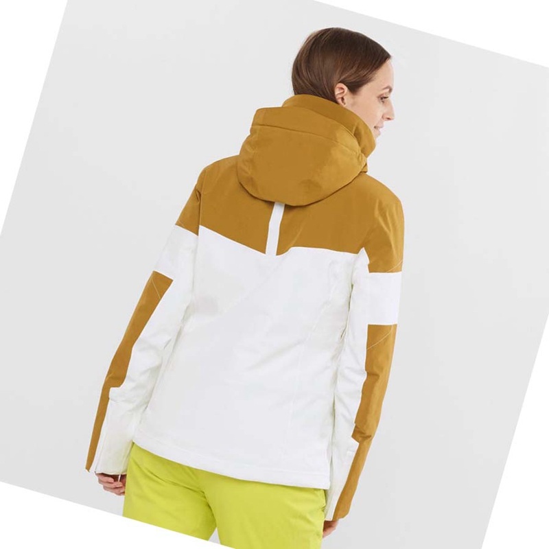 Chaquetas De Esquí Salomon SPEED Mujer Blancas | HTFZYOX-31