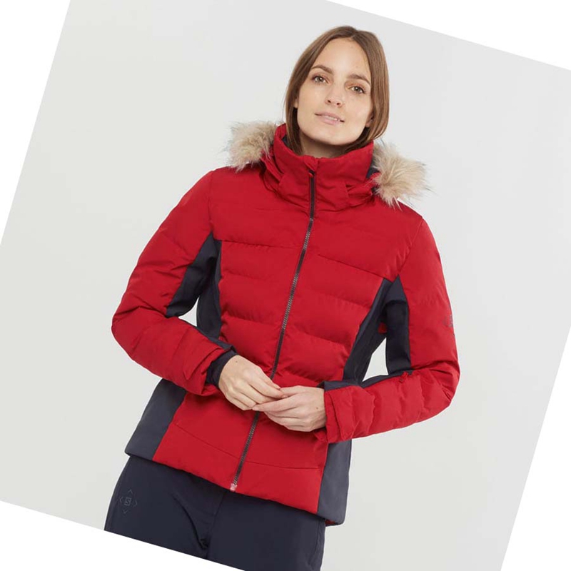 Chaquetas De Esquí Salomon STORMCOZY Mujer Rojas | LQVAYIF-40