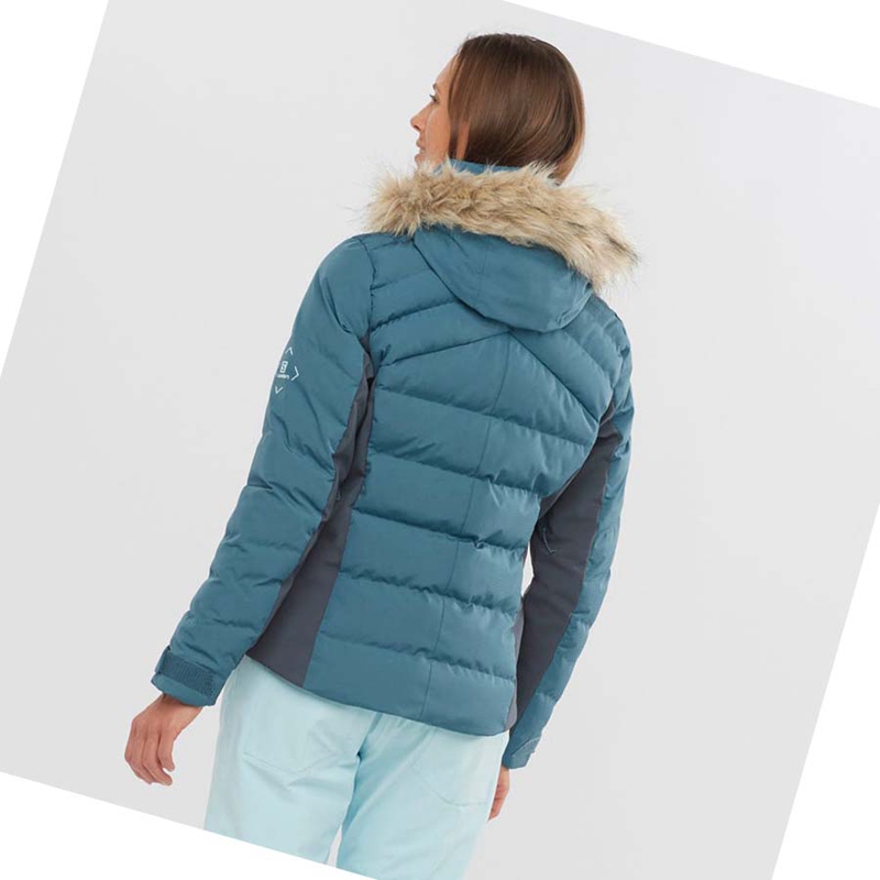 Chaquetas De Esquí Salomon STORMCOZY Mujer Azules | ZQPFCDY-74