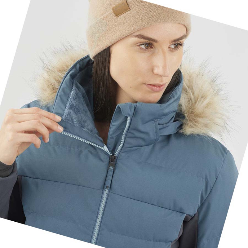 Chaquetas De Esquí Salomon STORMCOZY Mujer Azules | ZQPFCDY-74