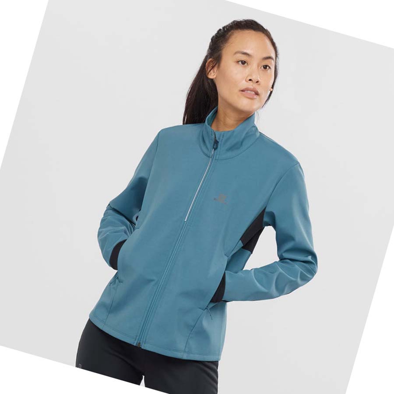 Chaquetas Salomon AGILE SOFTSHELL Mujer Azules | EXTZDSP-06