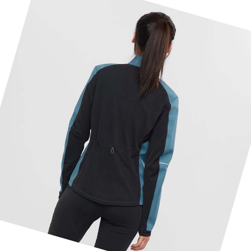 Chaquetas Salomon AGILE SOFTSHELL Mujer Azules | EXTZDSP-06